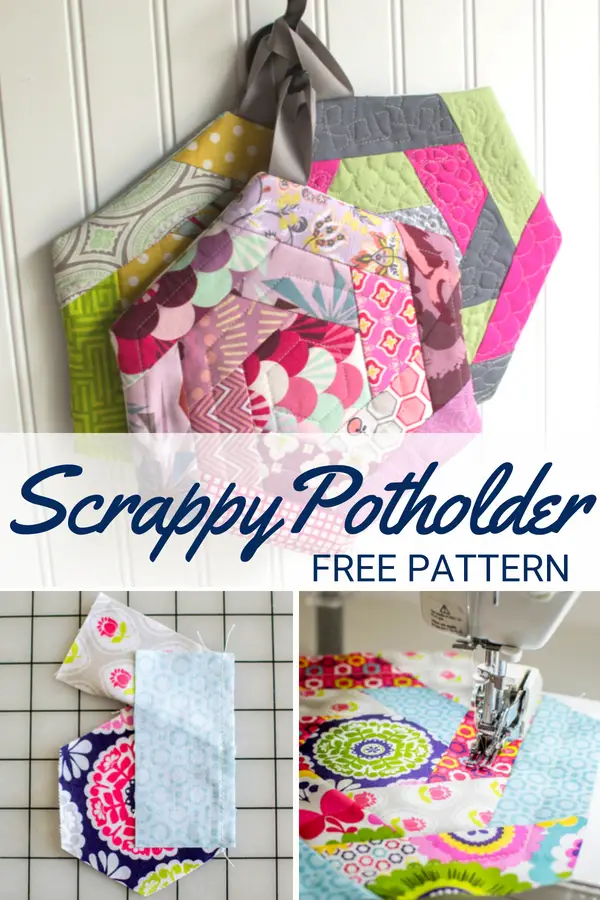 Perfect your quilting skills with this free scrap happy potholder pattern. It is easy to make and great for using scraps from your stash. 