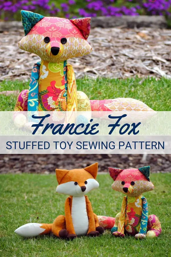 Colorful fabrics make this fox sewing pattern a MUST make! 
