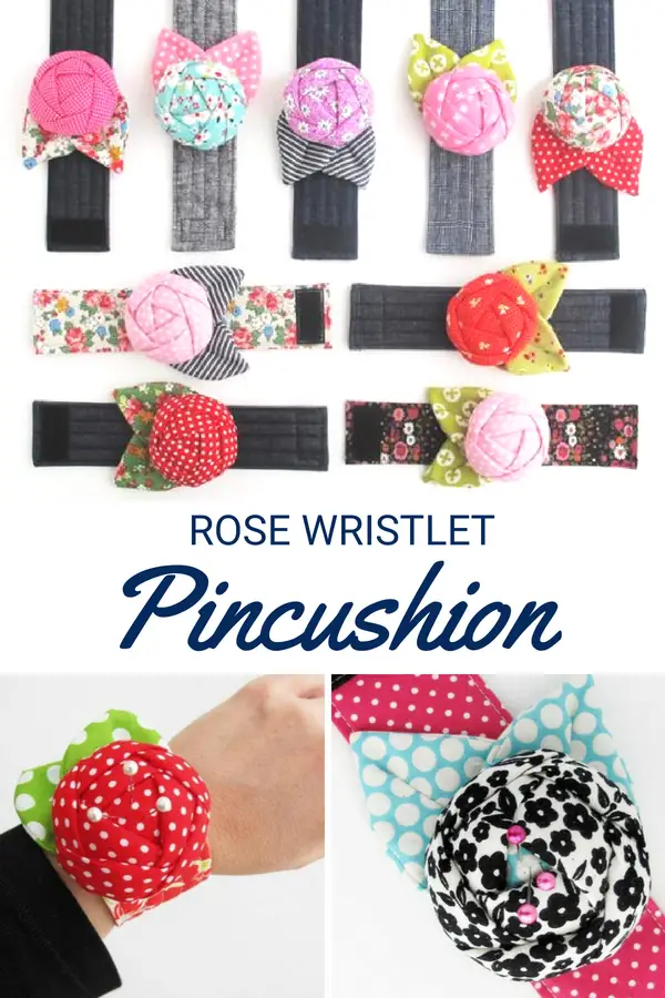 Keep your pins close with this fashionable & functional rose wristlet pincushion pattern.