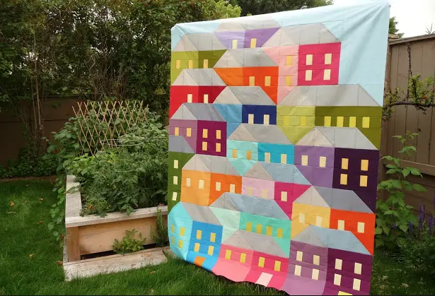 Hillside Houses Quilt Topper