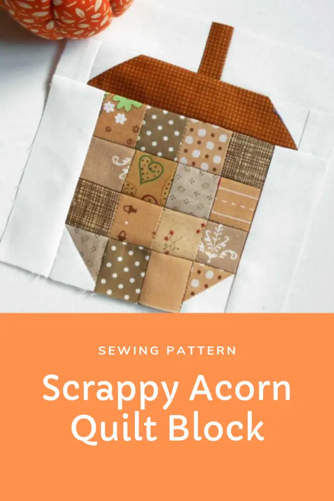 Scrappy Acorn Quilt Block