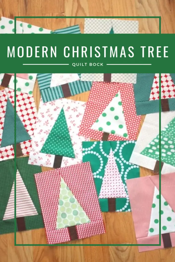 Modern Christmas Tree Quilt Block