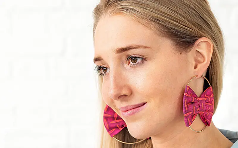 Upcycled Hoop Earrings with Fabric Scraps
