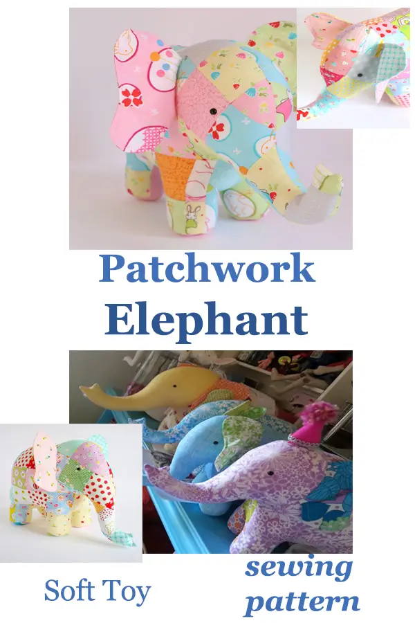 sewing pattern for elephant soft toy