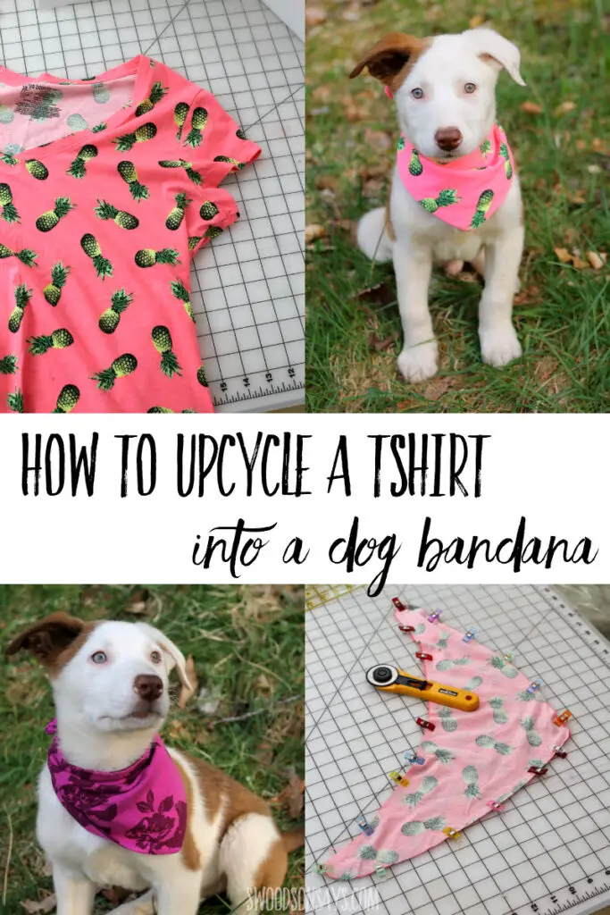 DIY dog bandana from a t-shirt