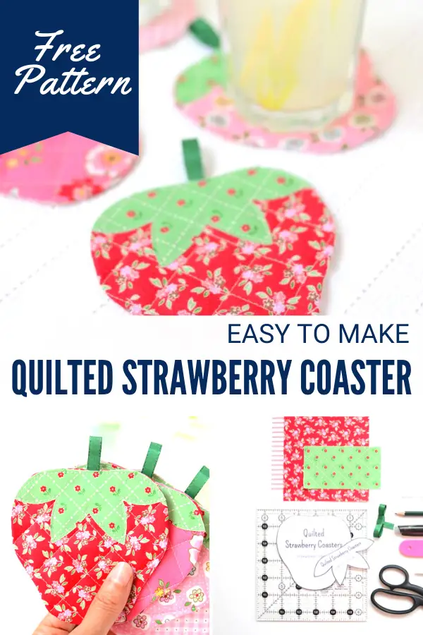 Free strawberry coaster pattern and tutorial