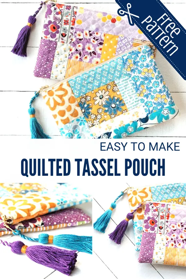 Easy to Sew Quilted Tassel Zipper Pouch