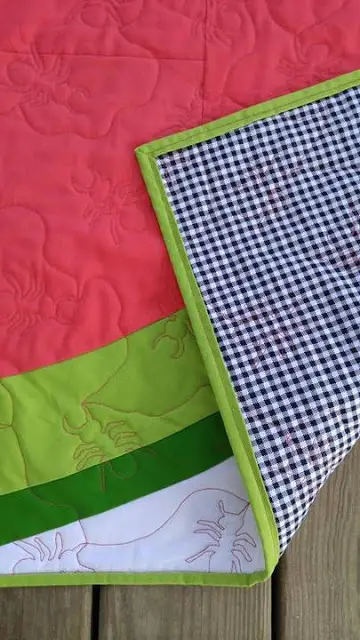 Watermelon and gingham quilt