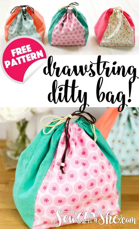 Fat Quarter Friendly Drawstring Bag Tutorial