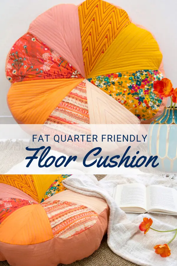 Free Fat Quarter sewing project - Floral Floor Cushion. 