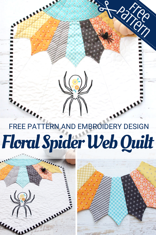 Floral Spider Web Mini Quilt Free Pattern And Embroidery Design Sewing With Scraps