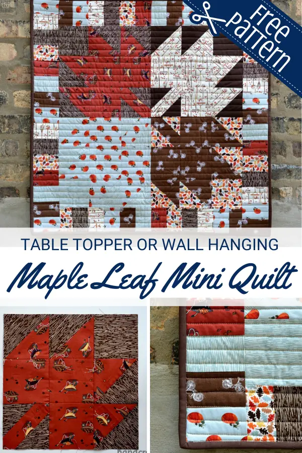Maple Leaf Mini Quilt free pattern and tutorial