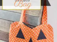 Free Jack O'lantern treat bag sewing pattern for Halloween