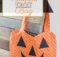 Free Jack O'lantern treat bag sewing pattern for Halloween