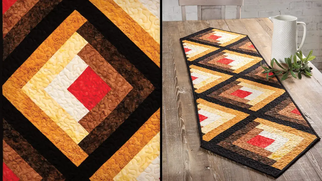 Classic Log Cabin Table Runner With a Twist