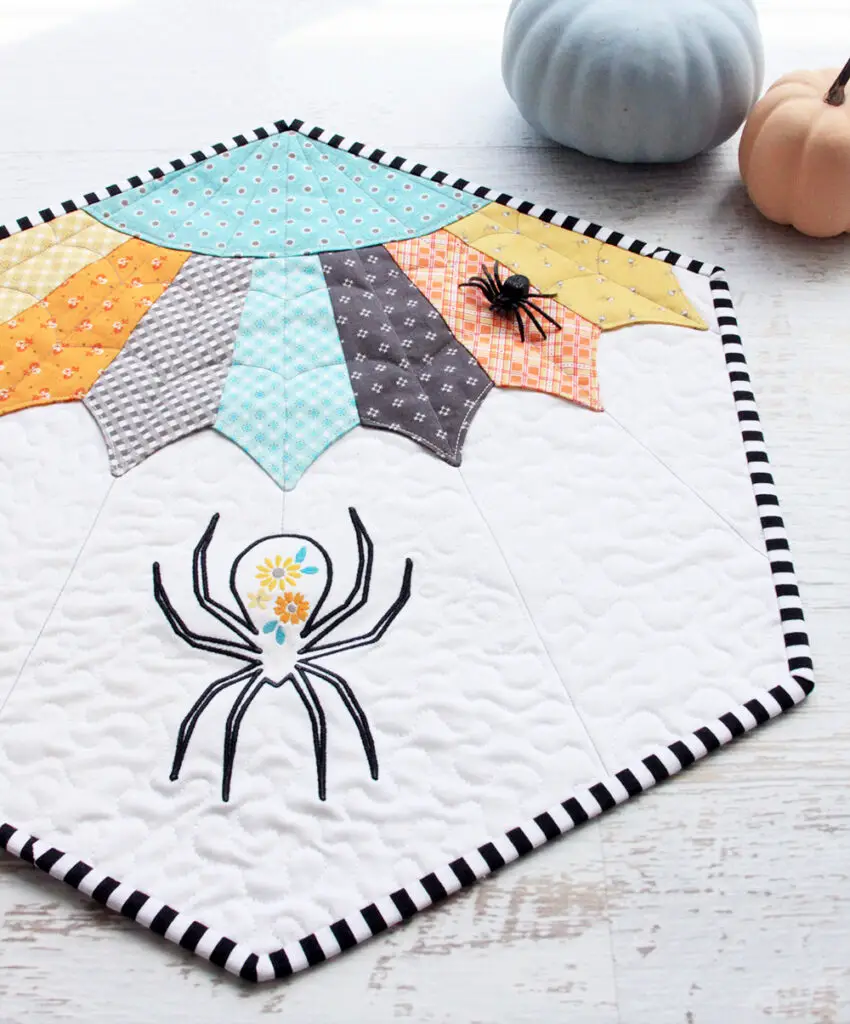 Free floral spider embroidery pattern
