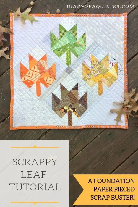 Free Scrappy Leaf Mini Quilt Pattern and Tutorial