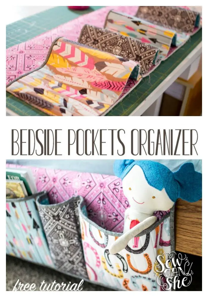 Free Bedside Pocket Organizer Sewing Tutorial