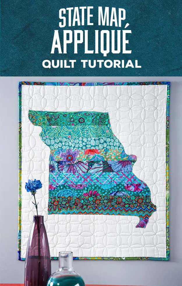 State Map Applique Quilt Tutorial by Man Sewing. Video Tutorial.
