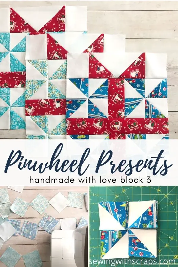 Come join the fun as we make block 3 in the Handmade with Love quilt along, the Pinwheel Present Quilt Block