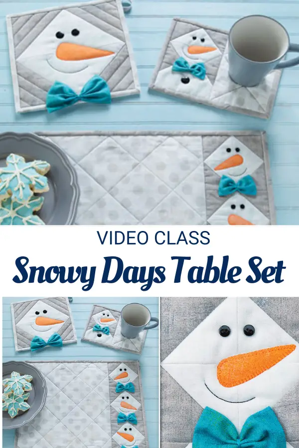 Snowy Days Table Set sewing pattern and video class