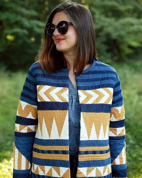 DIY quilted coat using the Tamarack Jacket Sewing Pattern