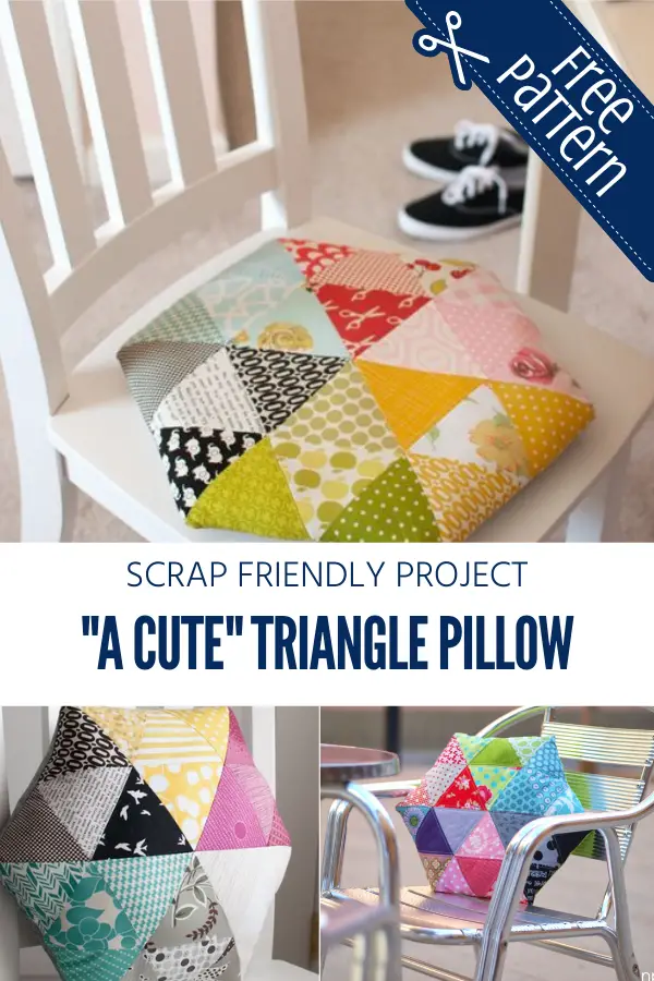 A Cute Triangle Free Sewing Pattern and Tutorial. Great for Scraps. 