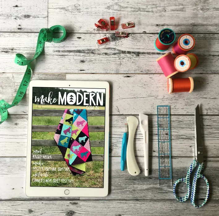 Make Modern digital quilt magazine. Offers patterns, interviews, tips and SEW much more!