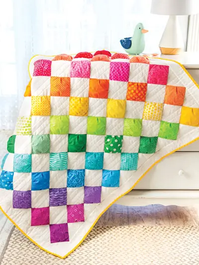 Video Sewing Class - Rainbow Puffs Baby Quilt