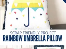 Easy Applique Rainbow Umbrella Pillow