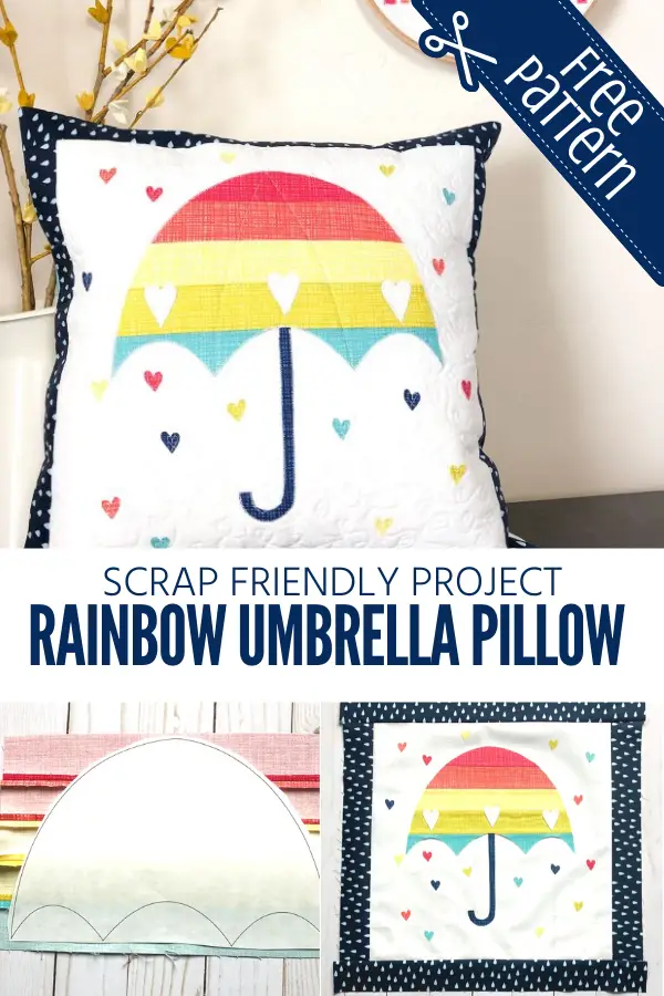 Scrappy Rainbow Umbrella Pillow Tutorial