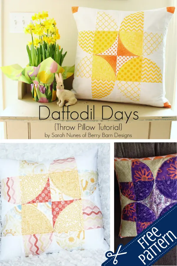 Sewing curves Daffodil Days Pillow pattern