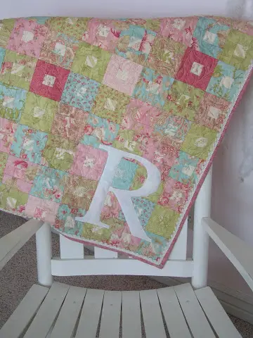 Quick and Easy Baby Quilt with Monogram