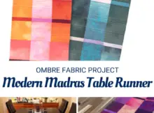 Modern Madras Table Runner for Ombre Fabrics