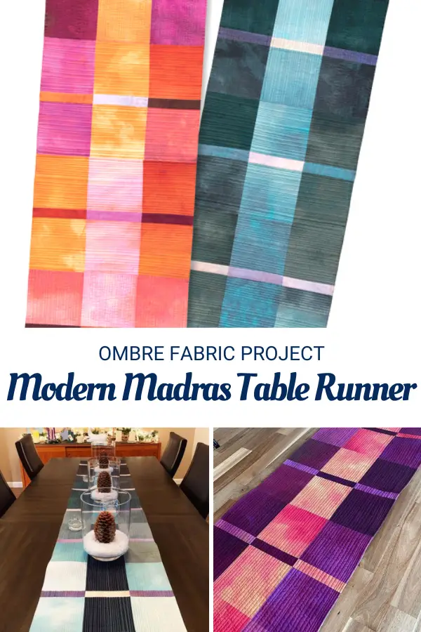 Modern Madras Table Runner for Ombre Fabrics
