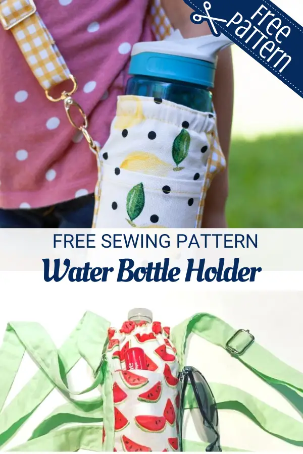 Free water bottle holder sewing pattern