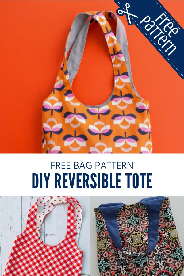 Easy to sew reversible tote bag sewing pattern