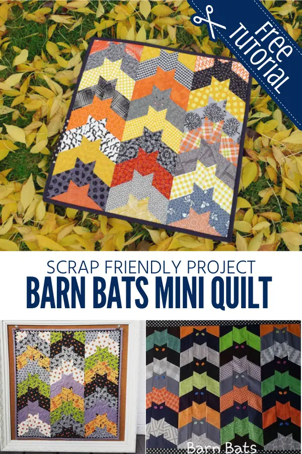 Scrappy Barn Bats Mini Quilt Tutorail
