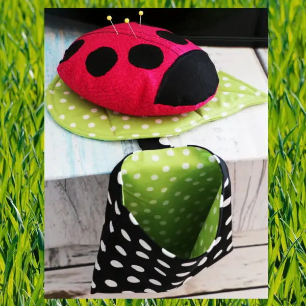 The Ladybug Pincushion set is included in the Scrap Pattern Bundle Pack with Sewing With Scraps.