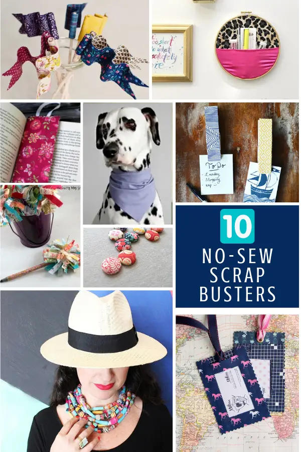 10 No Sew Fabric Scrap Busting Projects