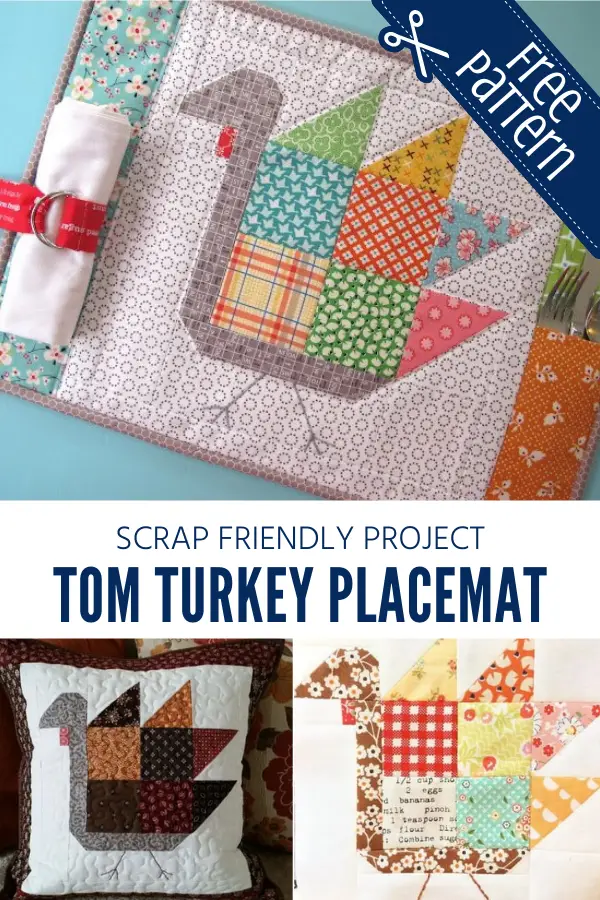 Free Tom Turkey Block and Placemat Tutorial