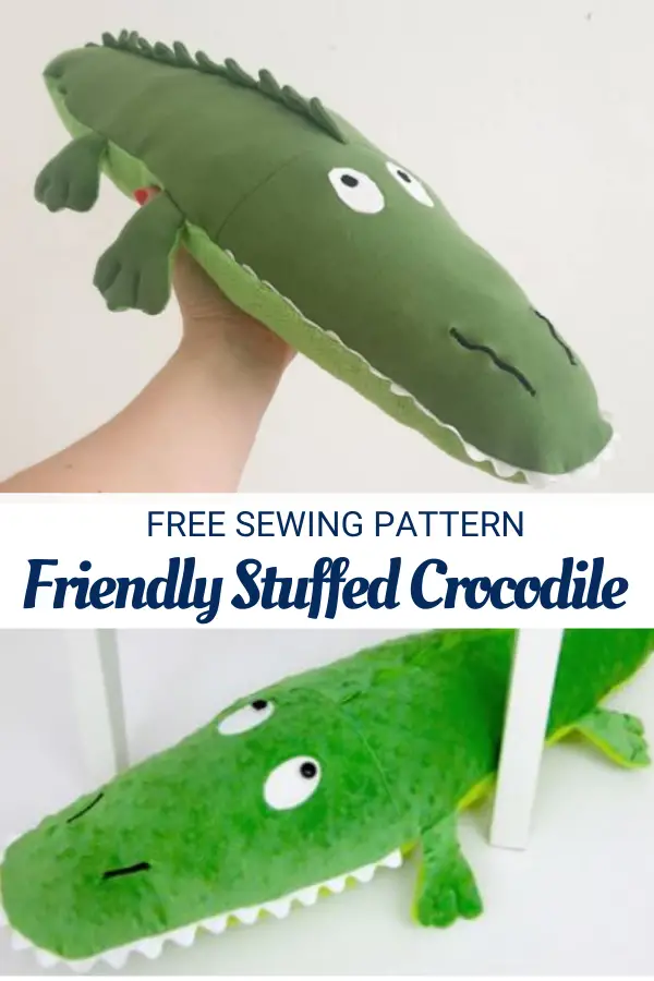 Friendly Stuffed Crocodile Sewing pattern