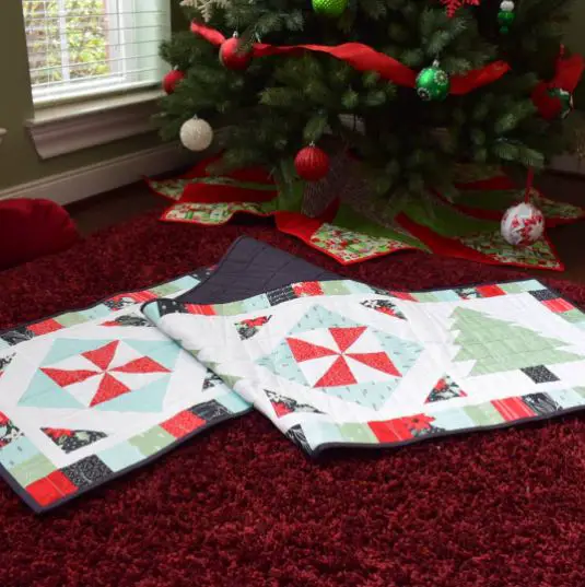 Peppermint Forest Quilted Table Runner
