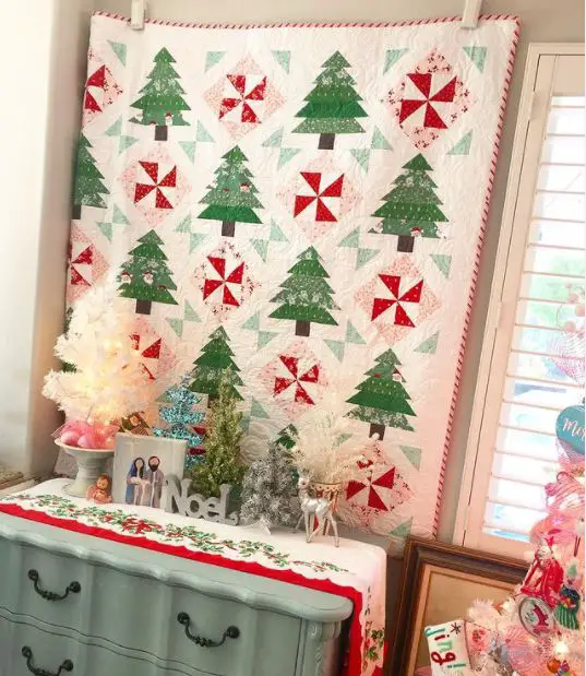 Peppermint Forest Free Christmas Quilt Pattern