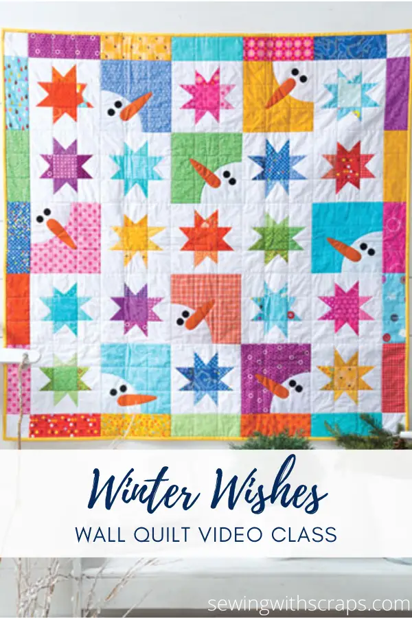 Video Sewing Class for Winter Wishes Snowman and Stars Quilt