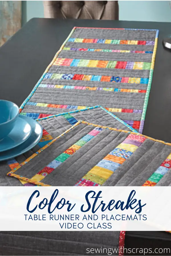 Color Streaks Table Runner and Placemats Video Sewing Tutorial