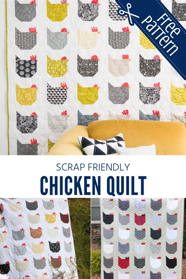 Scrap Friendly Chicken Quilt Tutorial