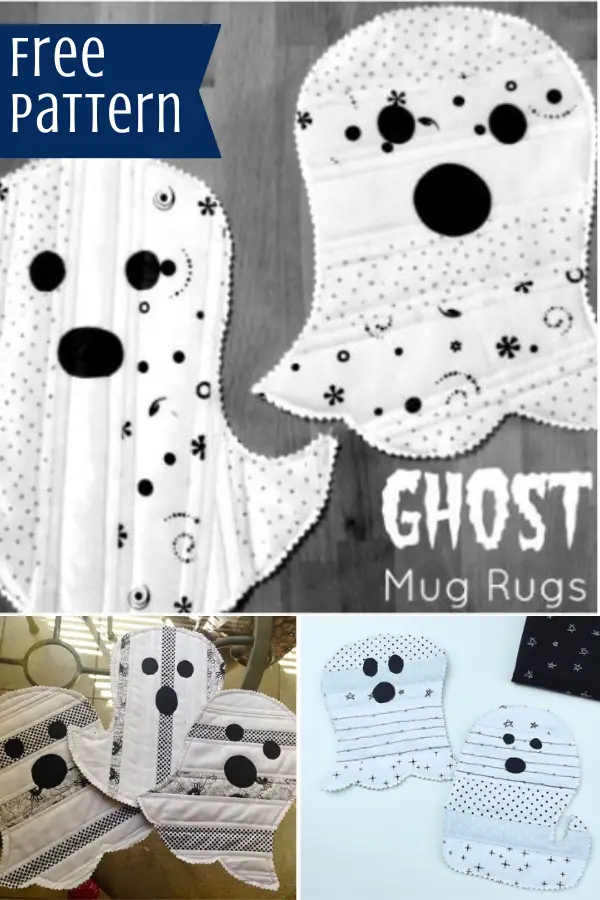 Free Ghost Mug Rug Tutorial