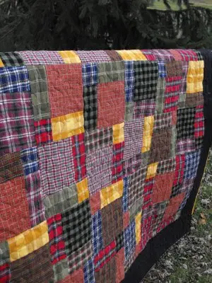 Disappearing 9 patch flannel quilt