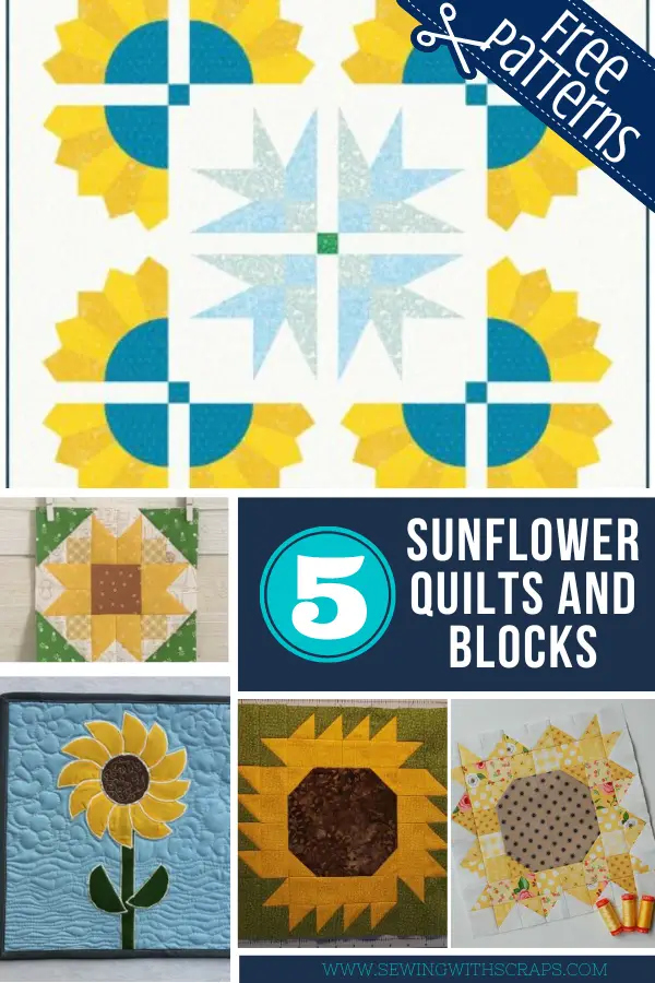 5 Free Sunflower Quilts and Blocks